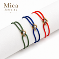 Pulsera de Nudo Entrelazado Tricolor, Roja