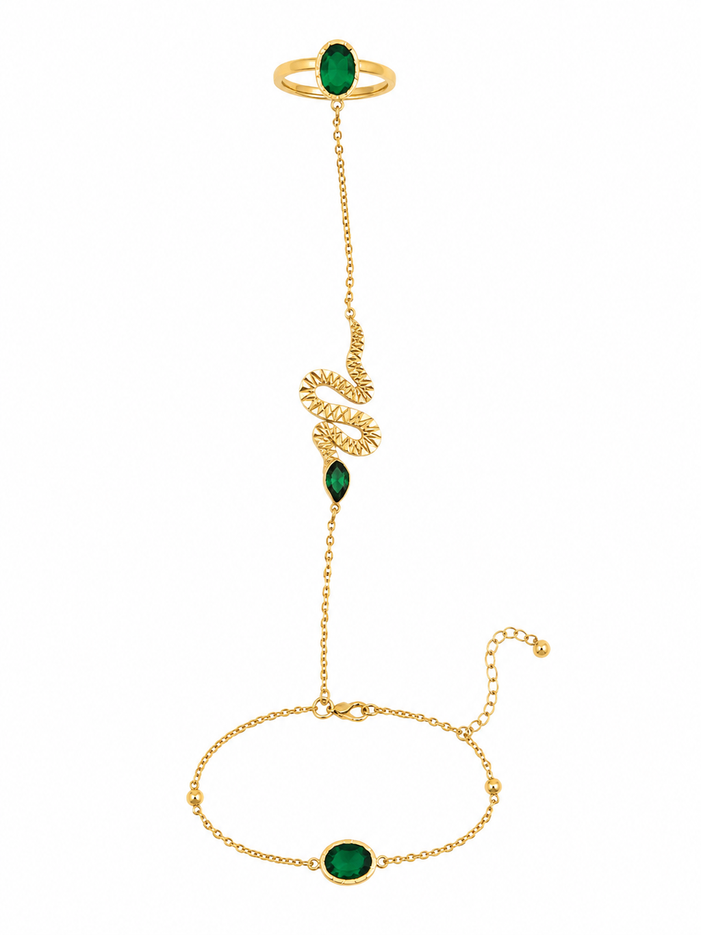 Serpetina Esmeralda Hand Chain
