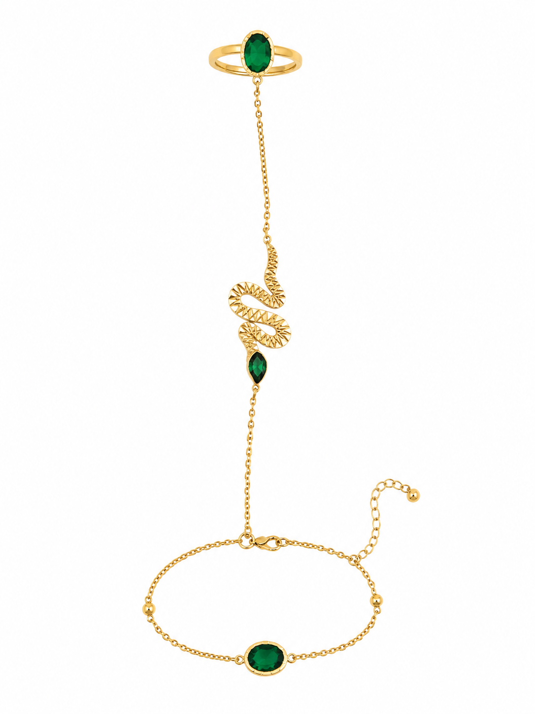 Serpetina Esmeralda Hand Chain