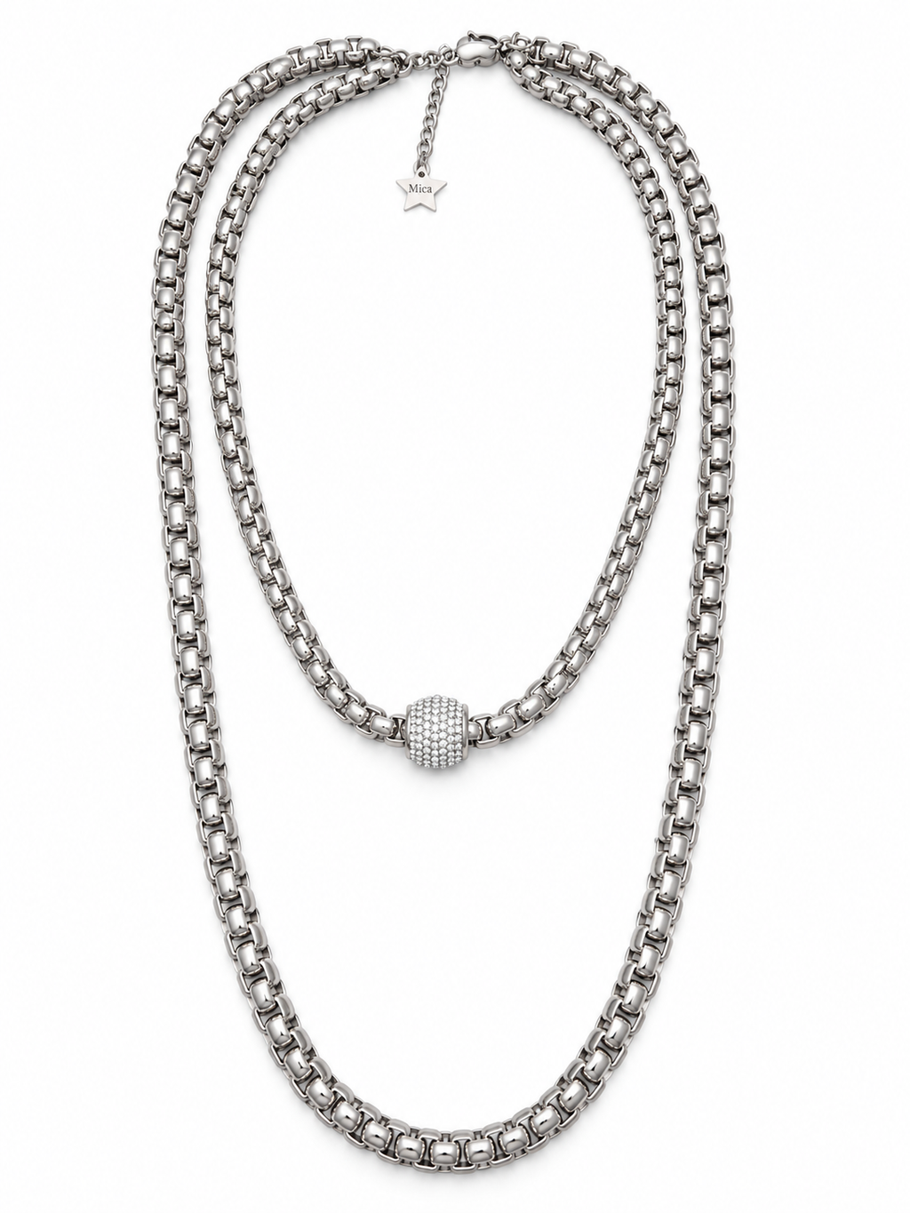 Celestia Dúo Silver Necklace