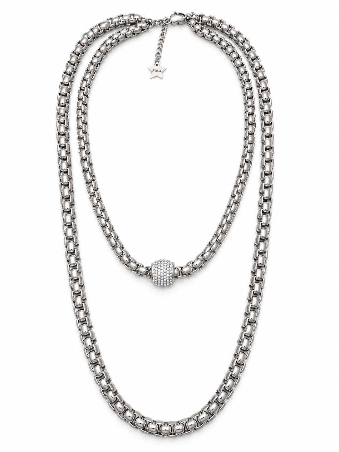 Celestia Dúo Silver Necklace